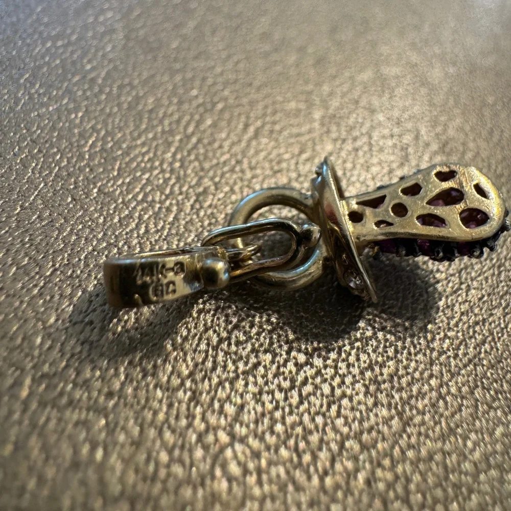 14K Gold Pacifier Pendant - Picture 6 of 7